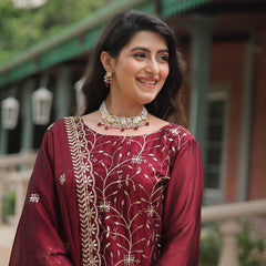 Avni's Designer Readymade Kurti Plazoo Dupatta Set-TD-159