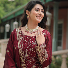 Avni's Designer Readymade Kurti Plazoo Dupatta Set-TD-159