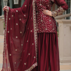 Avni's Designer Readymade Kurti Plazoo Dupatta Set-TD-159