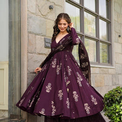 Etisha Pure Cotton Anarkali Suit Set