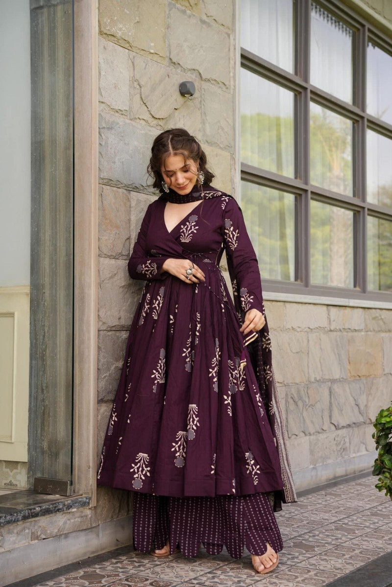 Etisha Pure Cotton Anarkali Suit Set