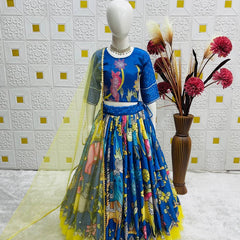 POSITION PRINT EMROIDERY WORK LAHENGA CHOLI SET FULLY STTICHED OC-227