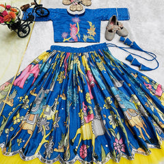 POSITION PRINT EMROIDERY WORK LAHENGA CHOLI SET FULLY STTICHED OC-227