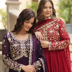 Payal's Blooming Gown With Sequins-Multi Embroidered Work L9195