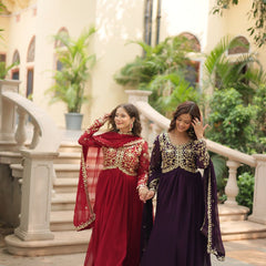 Payal's Blooming Gown With Sequins-Multi Embroidered Work L9195