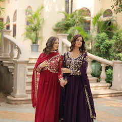 Payal's Blooming Gown With Sequins-Multi Embroidered Work L9195