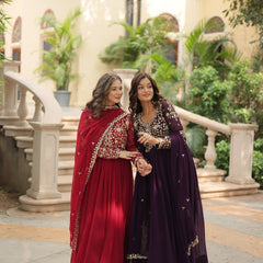 Payal's Blooming Gown With Sequins-Multi Embroidered Work L9195