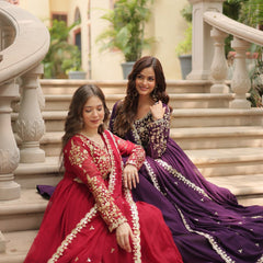 Payal's Blooming Gown With Sequins-Multi Embroidered Work L9195