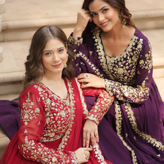 Payal's Blooming Gown With Sequins-Multi Embroidered Work L9195