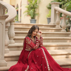 Payal's Blooming Gown With Sequins-Multi Embroidered Work L9195