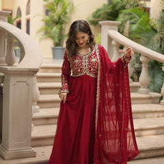 Payal's Blooming Gown With Sequins-Multi Embroidered Work L9195