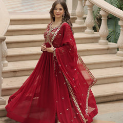 Payal's Blooming Gown With Sequins-Multi Embroidered Work L9195