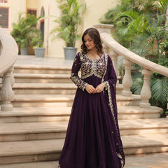 Payal's Blooming Gown With Sequins-Multi Embroidered Work L9195
