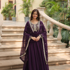 Payal's Blooming Gown With Sequins-Multi Embroidered Work L9195
