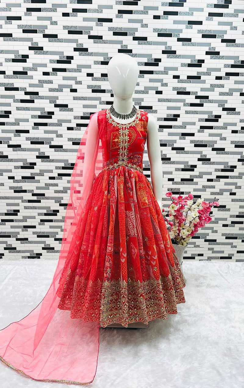 New Designer Heavy Fox Georgette Embroidered Siqunce Work Gownn OC-159