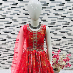 New Designer Heavy Fox Georgette Embroidered Siqunce Work Gownn OC-159