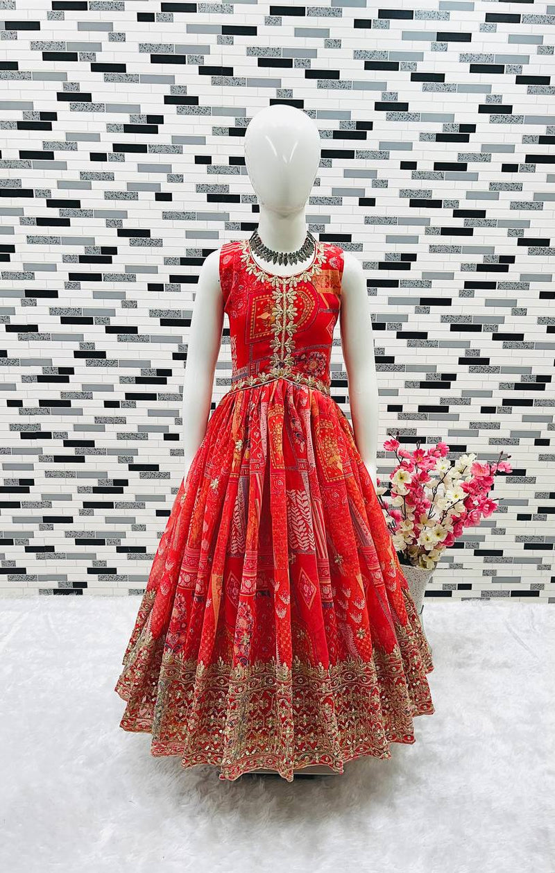 New Designer Heavy Fox Georgette Embroidered Siqunce Work Gownn OC-159