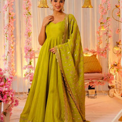 Vidhya's Roman Silk Anarkali Suit