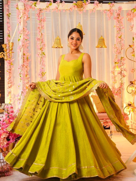 Vidhya's Roman Silk Anarkali Suit