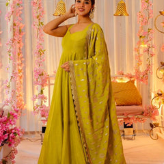 Vidhya's Roman Silk Anarkali Suit