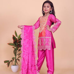 Pure Chinnon With Heavy Embroideryy Coding Dori-Sequence Work Top-Bottomm And Dupattaa Set Fully Stitched OC-186