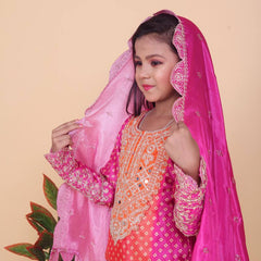 Pure Chinnon With Heavy Embroideryy Coding Dori-Sequence Work Top-Bottomm And Dupattaa Set Fully Stitched OC-186