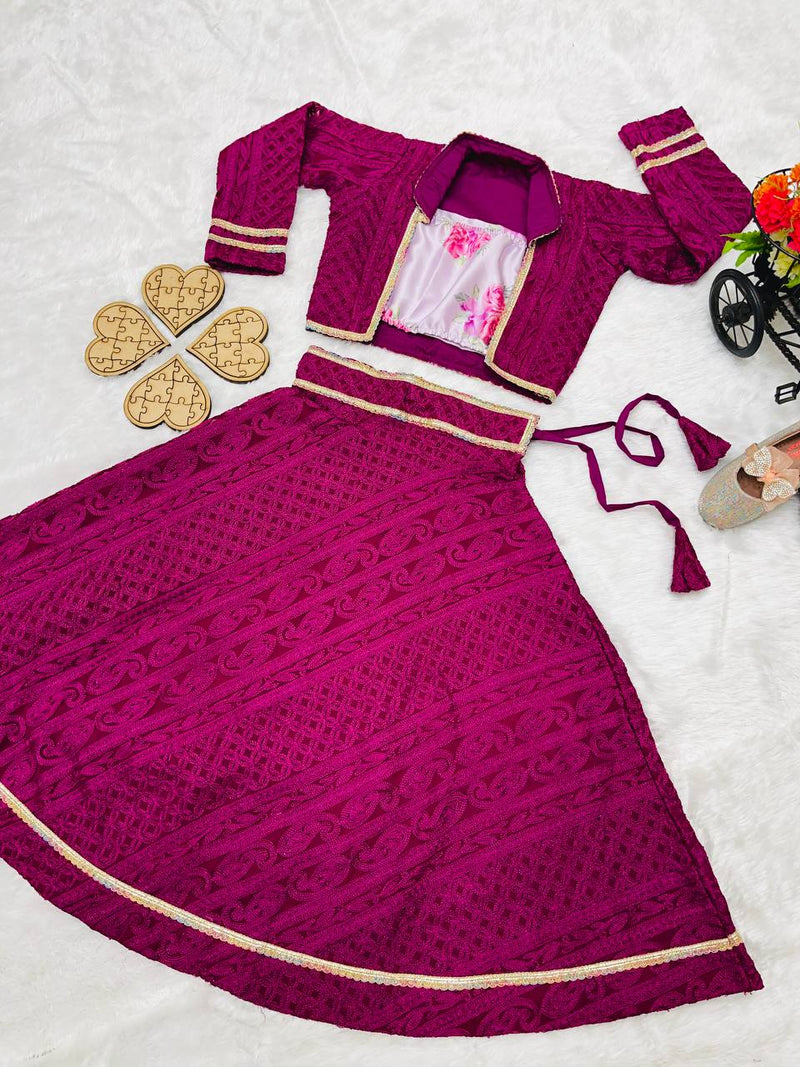 New Designer Heavy Fox Georgette Embroidery chain work Kotii Lahenga Choli OC-161