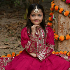 Launching New Collection Beautiful Kids Gownn Set OC-196-SCARLET