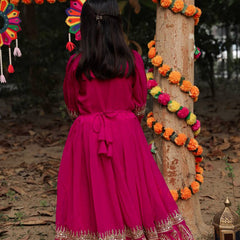 Launching New Collection Beautiful Kids Gownn Set OC-196-SCARLET