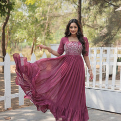 Partywear Embroidered Work GOWN KA-1109