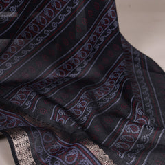 Maroon Color Bandhej Print With Zari Weaving Work Viscose Chanderi Saree
