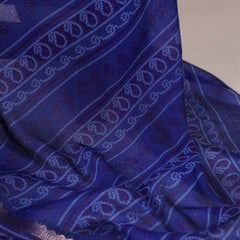 Purple Color Bandhej Print With Zari Weaving Work Viscose Chanderi Saree