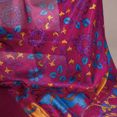 Mustard Color Printed With Zari Weaving Work Tussar Silk Saree