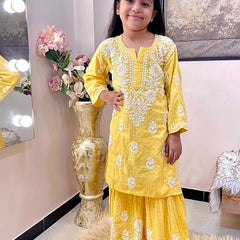 New Designer Heavy Rayon Cottonn Top-Shararaa OC-140 Yellow