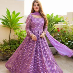 Atisa's Purple Coloured Suit Set