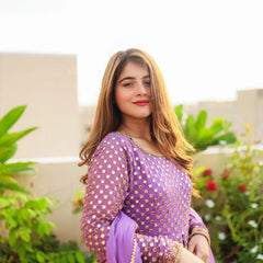 Atisa's Purple Coloured Suit Set