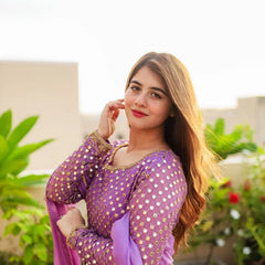 Atisa's Purple Coloured Suit Set