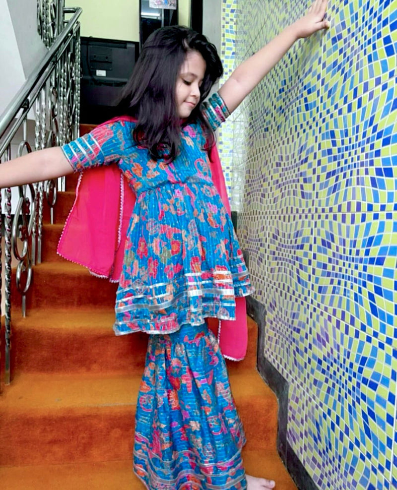 NEW DESIGNER EMBROIDERY SIQUNCE WORK TOP-SARARA AND DUPATTAA OC-149