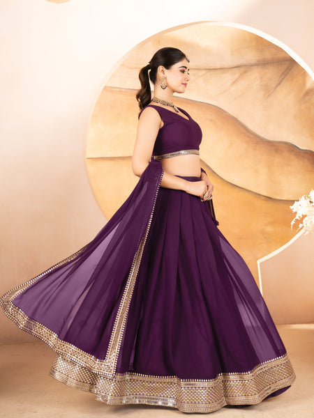 Catalina's Wine Coloured Party Wear Lehenga Choli