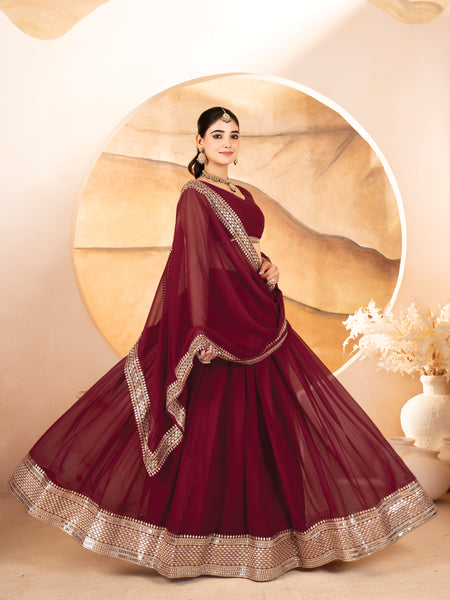 Catalina's Maroon Coloured Party Wear Lehenga Choli