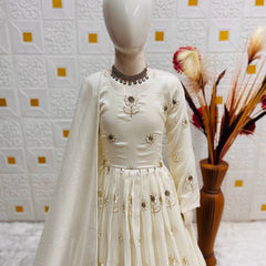 Premium Quality Vichitra Silk Kids Gown Set