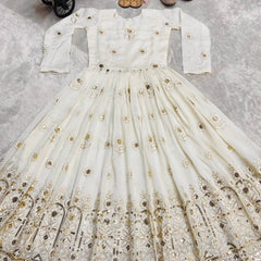 Premium Quality Vichitra Silk Kids Gown Set