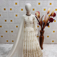 Premium Quality Vichitra Silk Kids Gown Set