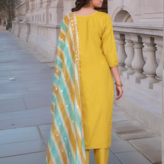 Embellished Embroidery Kurti-Pant-Dupatta Set– by QueenVastra