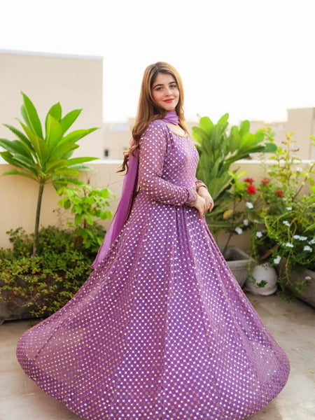 Atisa's Purple Coloured Suit Set