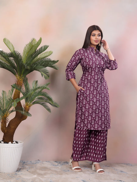 Women Pure Rayon Kurta Palazzo Set