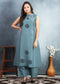 Silk Printed Round Neck Kurti With Pant Set