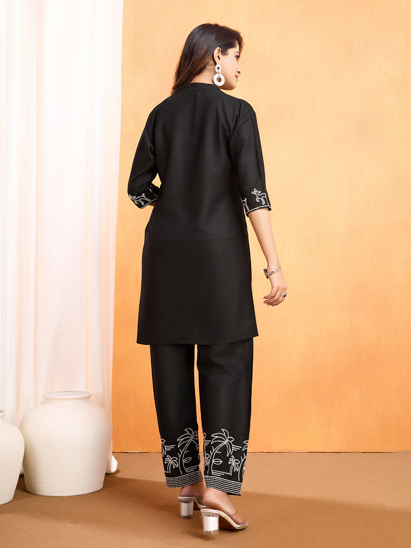 Viscose Rayon Embroidery Work Kurta Pant Set for Womens Stylish Ethnic Wear for Festive & Casual Occasions