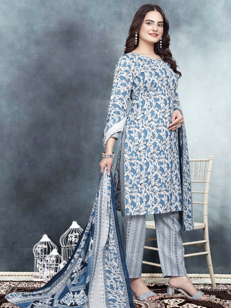 Floral Print Kurta, Trouser/Pant & Dupatta Set