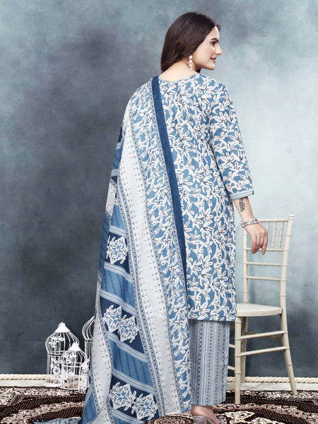 Floral Print Kurta, Trouser/Pant & Dupatta Set